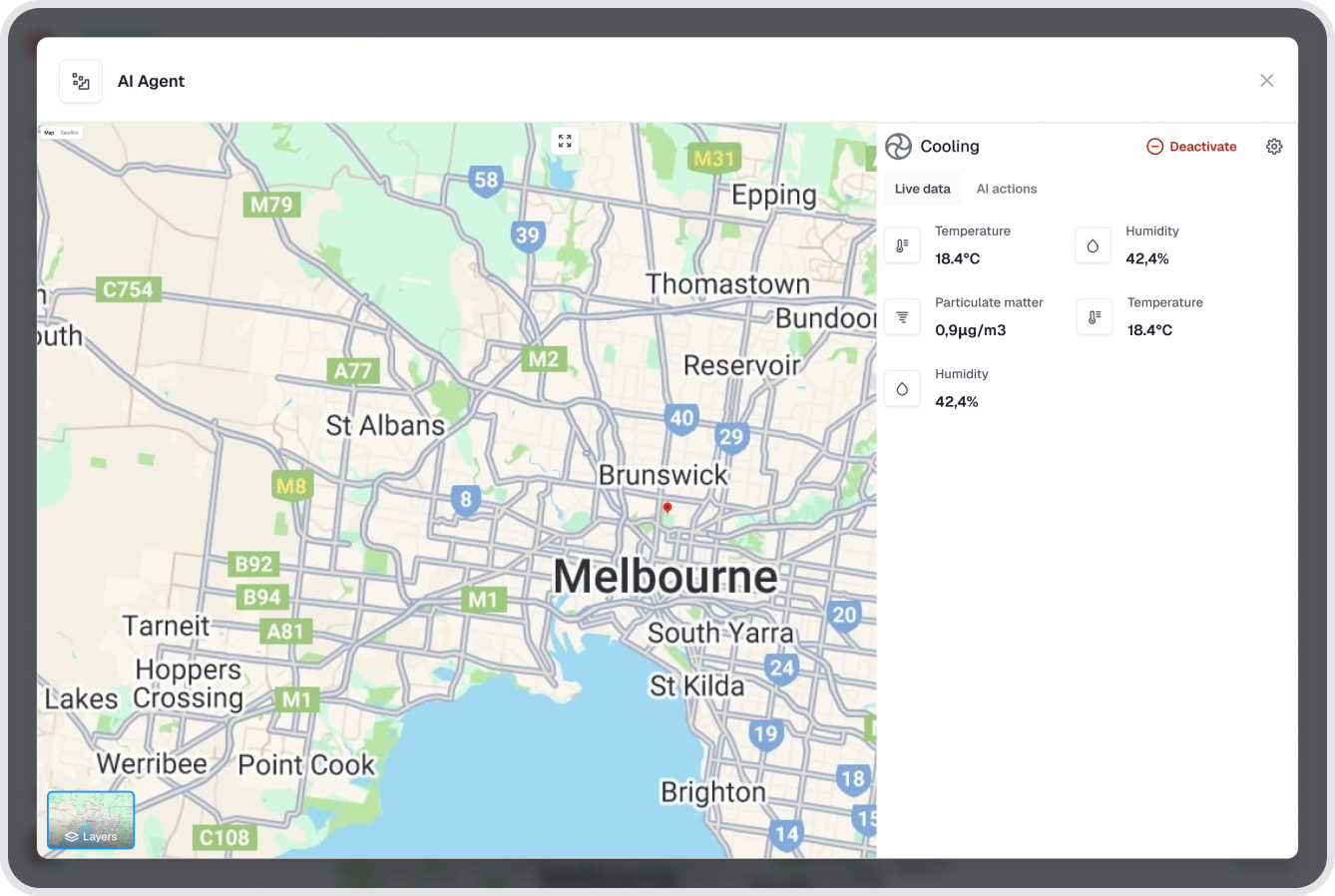 An image from sensolist's dashboard